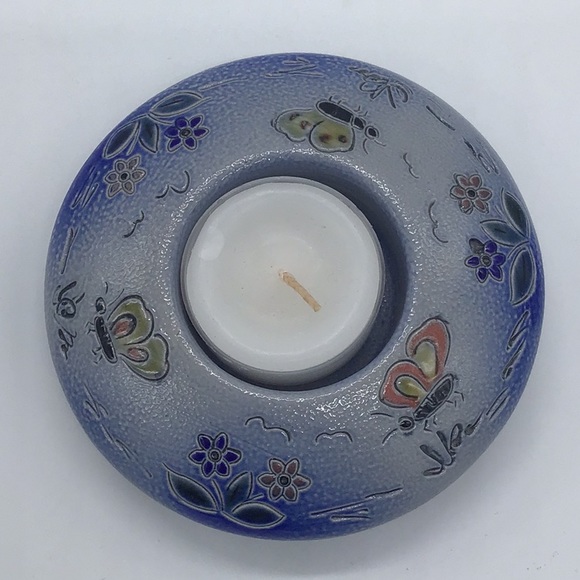 Vintage Handarbeit German Pottery Tea Light Holder - Picture 2 of 4